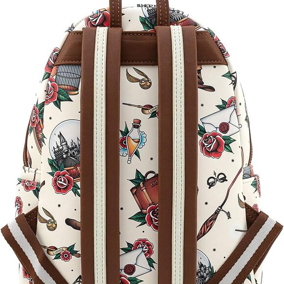 Elegant Harry Potter Tattoo Art Cream Shoulder Bag - Faux Leather Design - Picture 2 of 4